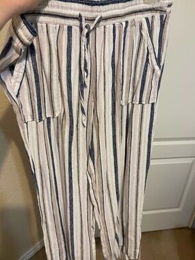 Women’s striped pants - Navy and Pink